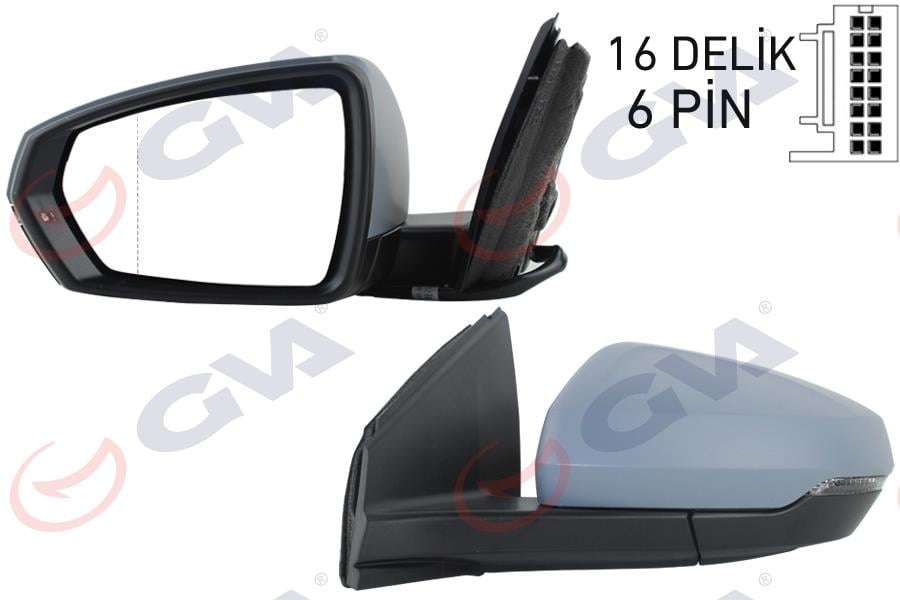 GVADış Dikiz Aynası Sol Vw Polo 17- Elektrikli Isıtmalı Sinyalli Astarlı Asferik Vm-6390EhpalGVA 1075459