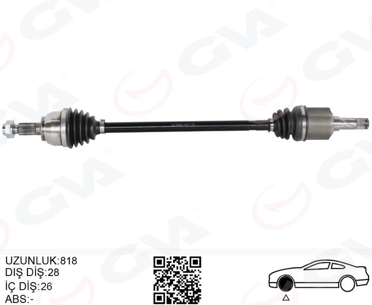 GVAKomple Aks Arka Sağ/Sol Freelander 2 L359 2.0 Si4 2.2Td4 06 14 820Mm Diş 28 Diferansiyel Diş 26GVA 4499217