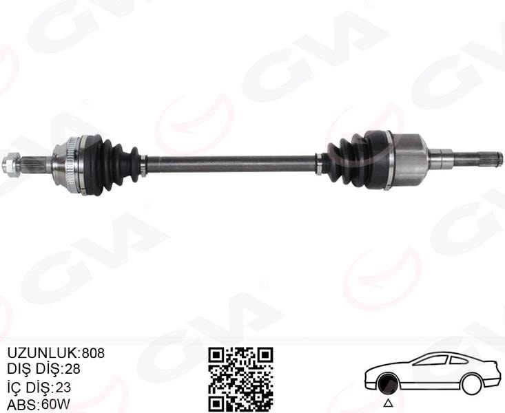 GVAKomple Aks Arka Sağ/Sol Freelander I L314 98 06 808MmGVA 4499224