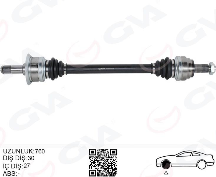 GVAKomple Aks Arka Sol Bmw N20 F10 F12 F13 F06 760Mm Diş 30 Diferansiyel Diş 27GVA 4499202