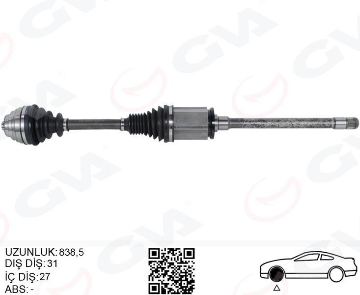 GVAKomple Aks Ön Sağ Bmw F20 F22 F30 F32 F33 F34 F36 Xdrıve 840MmGVA 4499193