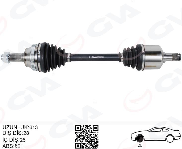 GVAKomple Aks Ön Sağ/Sol Freelander I L314 1.8 16V 98 06 613MmGVA 4499223