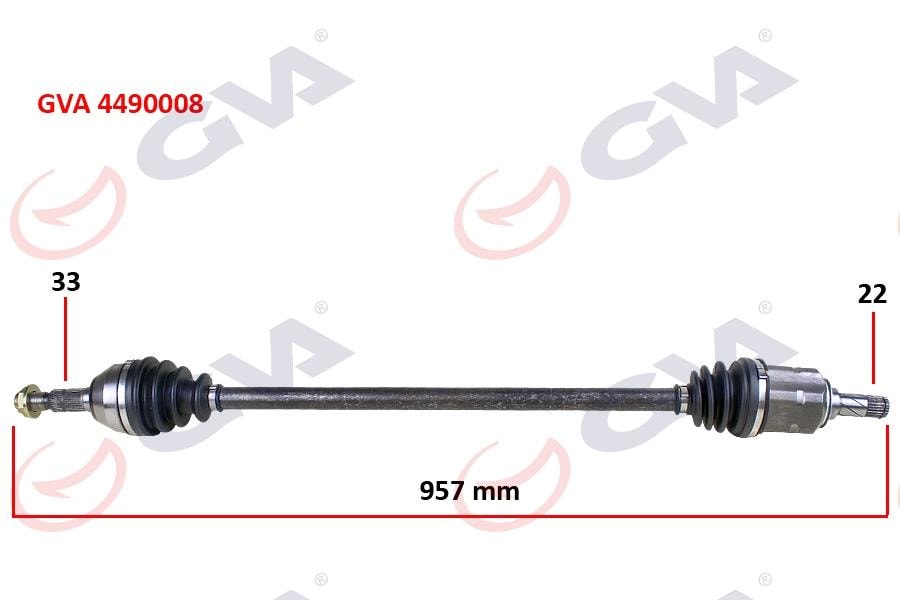 GVAKomple Aks Sağ Astra H-Zafıra B 1.4-1.6 04-09 957MmGVA 4490008