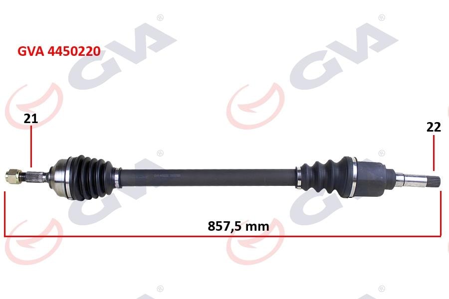 GVAKomple Aks Sağ C3 1.4 Hdı 02 70Hp 857MmGVA 4450220