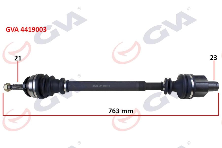 GVAKomple Aks Sağ Dacıa Logan 06 Sandero 08 1.4-1.6 763Mm BenzinliGVA 4419003