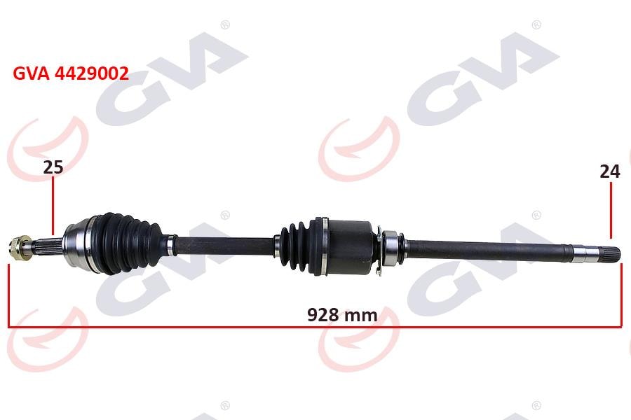 GVAKomple Aks Sağ Doblo 1.9 Jtd 01 Doblo-Albea 1.3 Mtj 05 928MmGVA 4429002