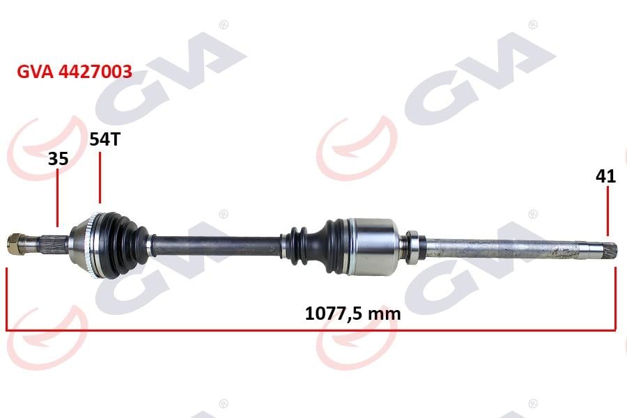 GVAKomple Aks Sağ Ducato-Boxer-Jumper 2.5 D 94-02 18Q Abs Li 54Diş 1085MmGVA 4427003