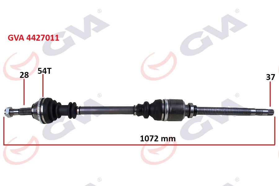 GVAKomple Aks Sağ Ducato-Boxer-Jumper 2.5 D 94-02 14Q Abs Li 54Diş 1072MmGVA 4427011