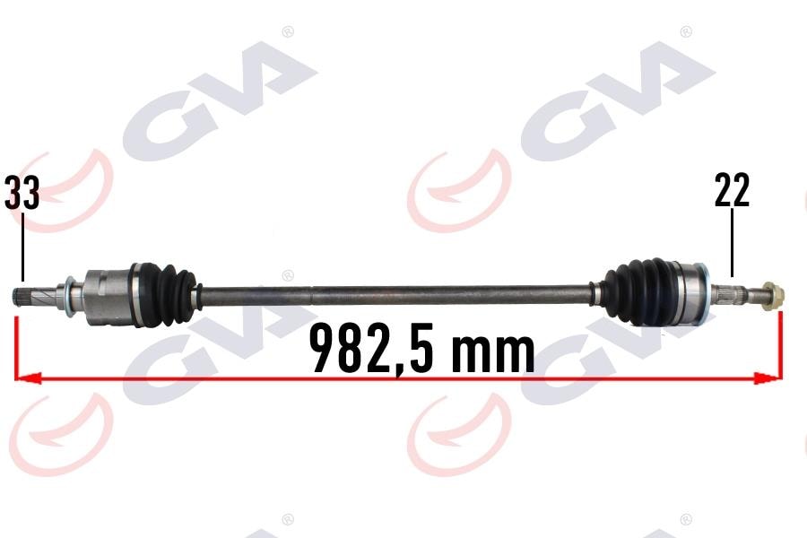 GVAKomple Aks Sağ Opel Astra J 1-4-1.6 10-15 982.5MmGVA 4490020
