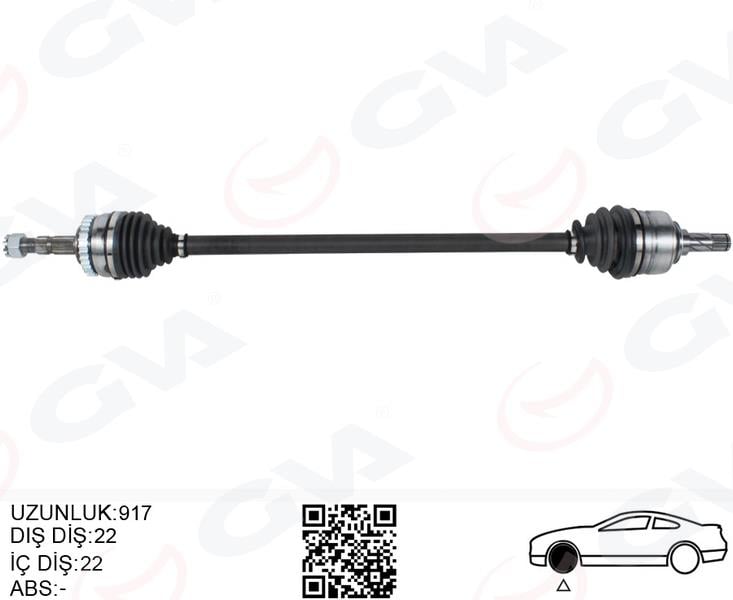 GVAKomple Aks Sağ Opel Corsa C 1.2 01-06 29Diş 917MmGVA 4490215