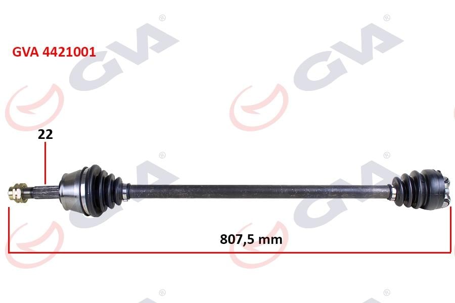 GVAKomple Aks Sağ Palıo 1.2-1.4-1.6 16V Aks Lale Siz 807MmGVA 4421001