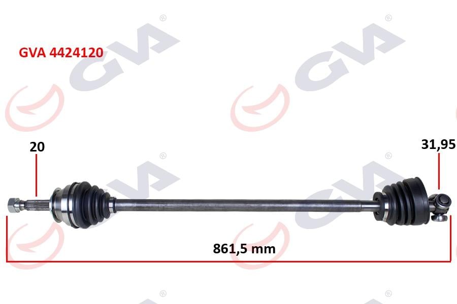 GVAKomple Aks Sağ Uno 70 1.4İ 94-00 861.5MmGVA 4424120