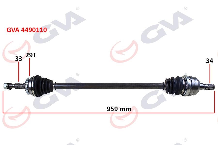 GVAKomple Aks Sağ Vectra B 1.6İ-1.8İ-2.0İ 95-03 Abs Li 29 Diş 959MmGVA 4490110