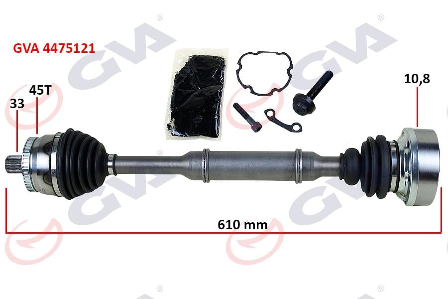 GVAKomple Aks Sol Abs Li A4-Passat 1.8T 96-01 45 Diş 610MmGVA 4475121