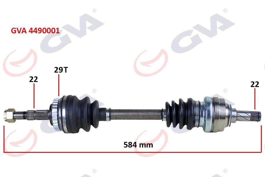 GVAKomple Aks Sol Astra F-Vectra A 1.4İ-1.6 16V 92-98 Abs Lı 29 Diş 584MmGVA 4490001