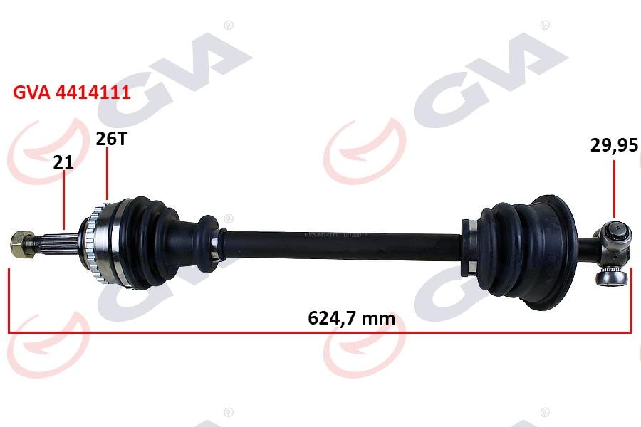 GVAKomple Aks Sol Clıo Iı 1.4İ 16V 98-05 Abs Li 26Diş 625MmGVA 4414111