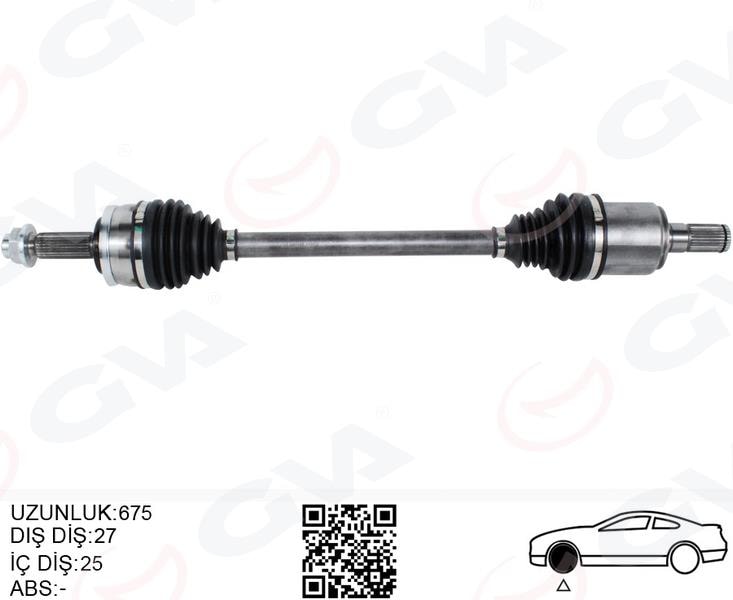 GVAKomple Aks Sol Hyundaı Bayon 1.0L 1.4L G3le G4lc 21- 25X27 Komple Boy 675MmGVA 4491155