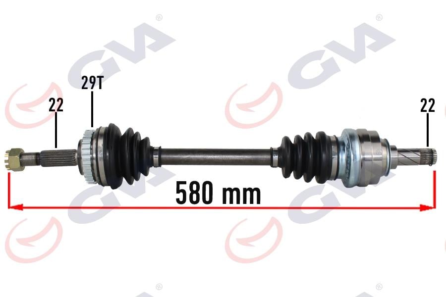 GVAKomple Aks Sol Opel-Merıva A 1.6 03-10 Abs Li 29 Diş 580MmGVA 4490911