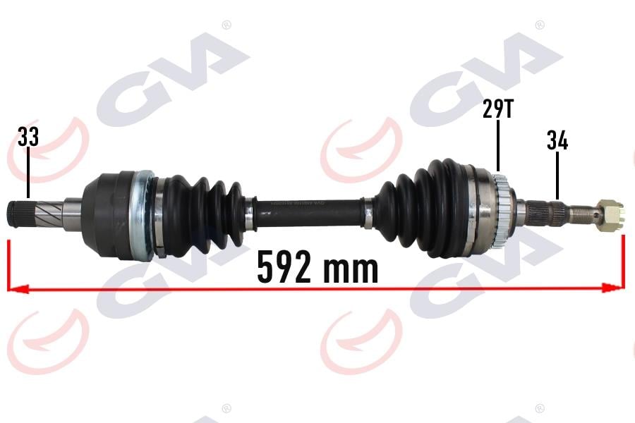 GVAKomple Aks Sol Opel Vectra A 1.8-2.0 88-95 -Astra F 92-98 -Calıbra A 89-97 Abs Li 29Diş 592MmGVA 4490106
