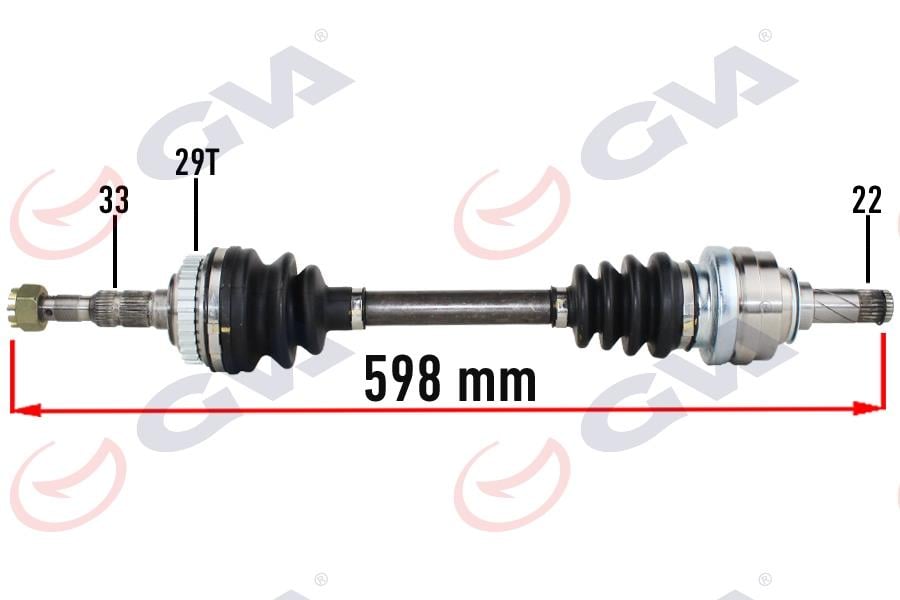 GVAKomple Aks Sol Opel Vectra B 1.6 99-02 Makyajlı Kasa Abs Li 29Diş 598MmGVA 4490116
