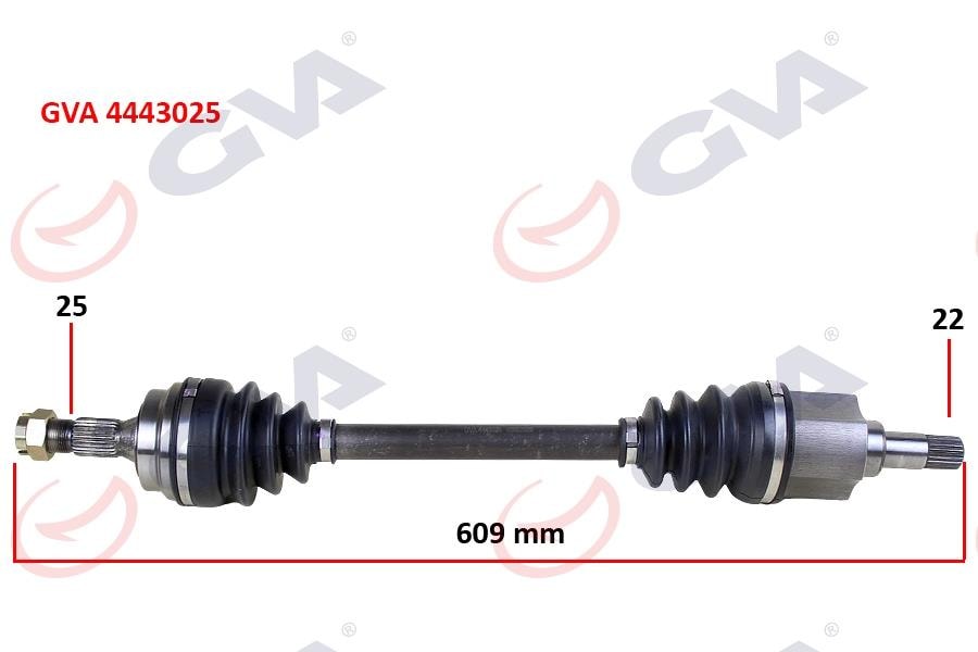GVAKomple Aks Sol Peugeot 306 1.6 93-00 609MmGVA 4443025