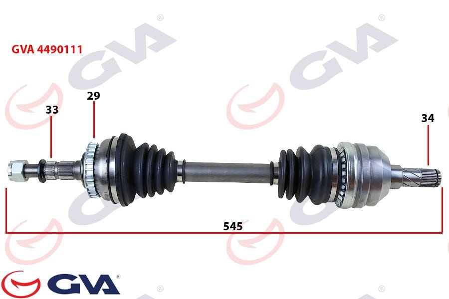 GVAKomple Aks Sol Vectra B 1.6İ-1.8İ-2.0İ 95-03 Abs Li 29 Diş 595MmGVA 4490111