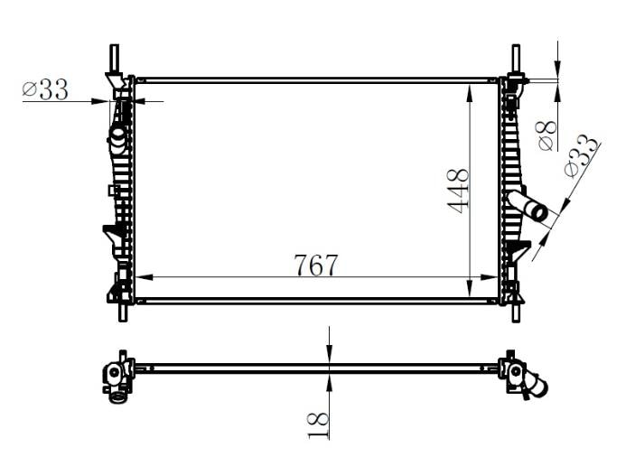 GVAMotor Su Radyatoru Transıt Tuorneo Custom V362 V363 2.2Tdcı 100Ps 125Ps 135Ps 140Ps 155Ps 12 Brazı NgGVA 3132022