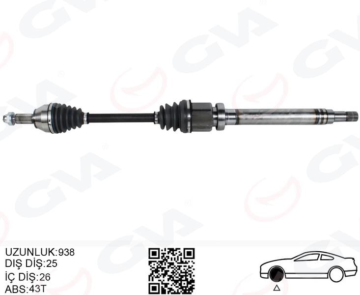 GVAÖn Aks Komple Sağ Ford Fıesta 1.4 08 16 Bnzl.Otomatık 4F27eGVA 4437008