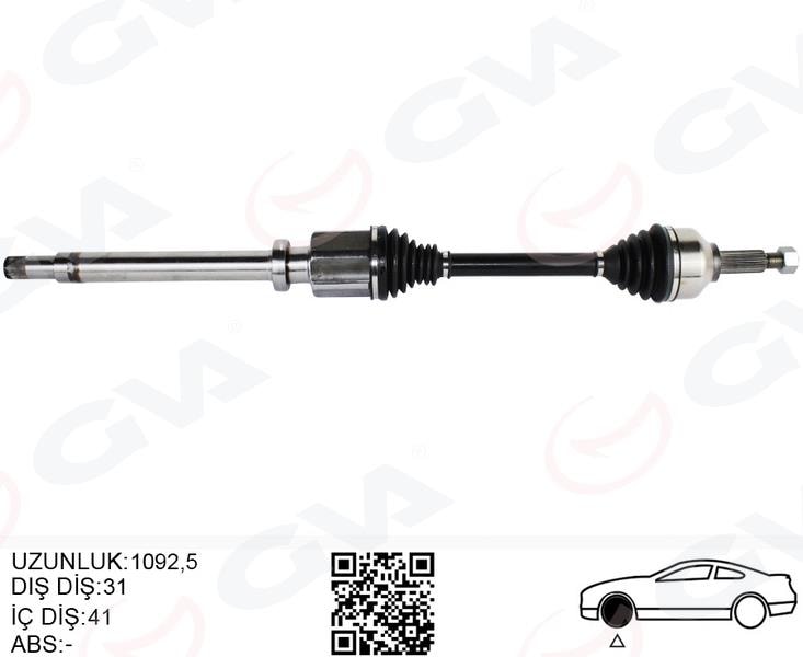 GVAOn Aks Komple Sağ Tourneo Custom 2.2 Tdci-2.0Tdci 155Hp Uzun Şase 12 Kk213b436baGVA 4435034