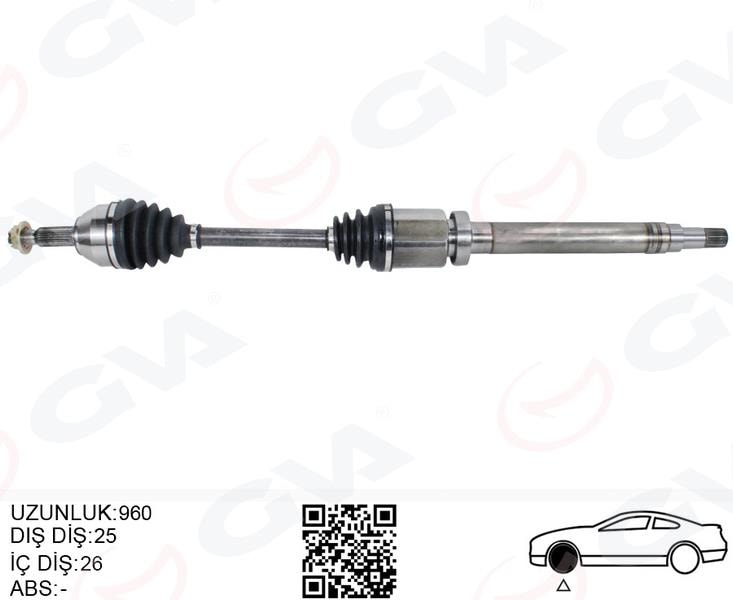 GVAÖn Aks Komple Sağ Transıt Connect 1.8 Tdcı 02 14 75-90-110Ps 960MmGVA 4433102