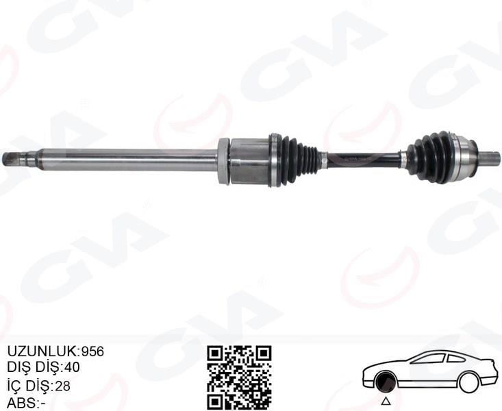 GVAÖn Aks Komple Sağ Volvo S60 Iı 15 2.0 D-T6-T5 S80 Iı D4-T6 15 V60 I 13 V70 Iıı 13 Otom.SanzımanGVA 4499002