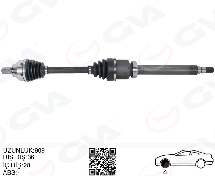 GVAÖn Aks Komple Sag Volvo V40 Iı 2.0 12 C30 2.0 12 C70 Iı 2.0 D 08 09 V50 2.0 06 12 Otomatık SanzımanGVA 4499174