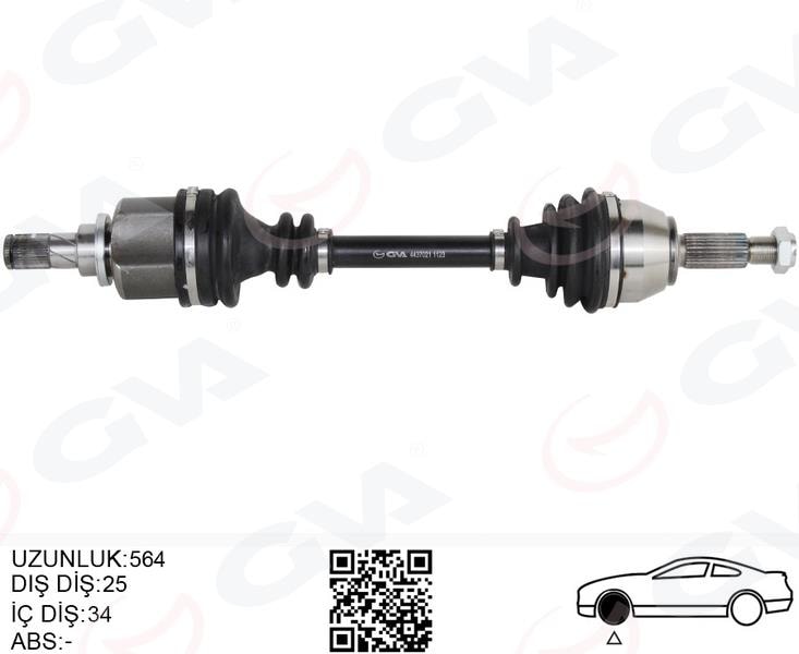 GVAÖn Aks Komple Sol Ford Fıesta Vı 1.0 Ecoboost 14 B-Max 14 1.6TıGVA 4437021