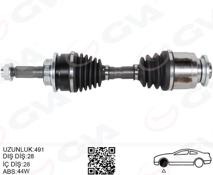 GVAÖn Aks Komple Sol Ford Ranger 2.5Tdcı - 06 12 Mazda Bt2500 06 11 4X4GVA 4438000