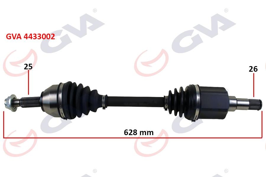 GVAOn Aks Komple Sol Transıt Connect 1.8 Tdcı 02 14 75Ps 628MmGVA 4433002