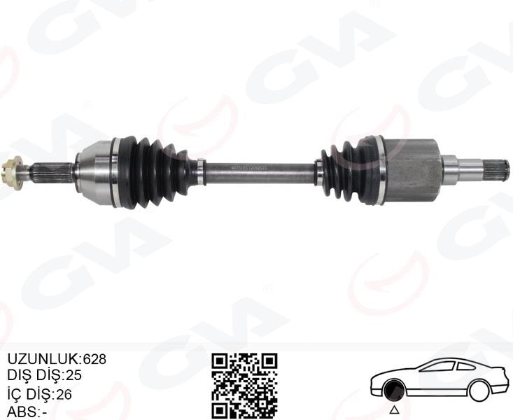 GVAOn Aks Komple Sol Transıt Connect 1.8 Tdcı 02 14 75 -90-110Ps 628MmGVA 4433103
