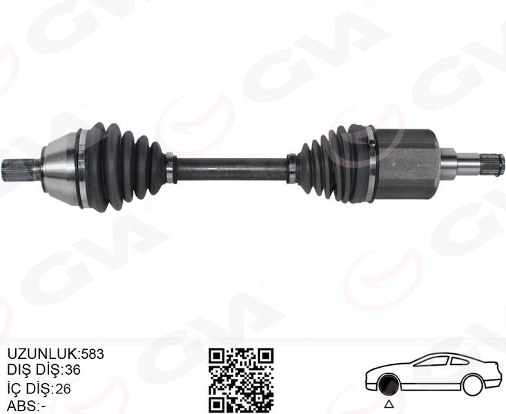 GVAÖn Aks Komple Sol Volvo C30 10 D2 S40 Iı 10 D2 V50 10 D2 Mekanik Şanzıman 6 VitesGVA 4499161