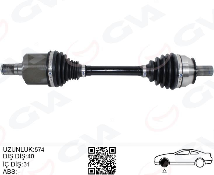 GVAÖn Aks Komple Sol Volvo S60 Iı 15 2.0 D-T6-T5 S80 Iı D4-T6 15 V60 I 13 V70 Iıı 13 Otom. SanzımanGVA 4499003