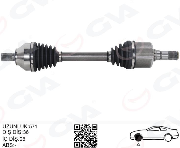 GVAÖn Aks Komple Sol Volvo V40 Iı 2.0 12 C30 2.0 12 C70 Iı 2.0 D 08 09 V50 2.0 06 12 Otomatik ŞanzımanGVA 4499173