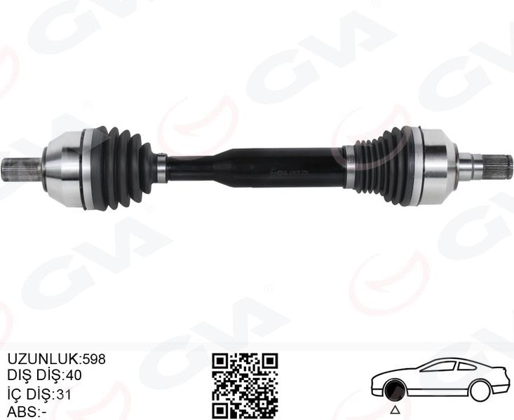 GVAÖn Aks Komple Sol Volvo Xc60 I 10 15 D3-D4-T5-T6 Xc60 Iı 15 D4 Otomatik Şanzıman 8 VitesGVA 4499179