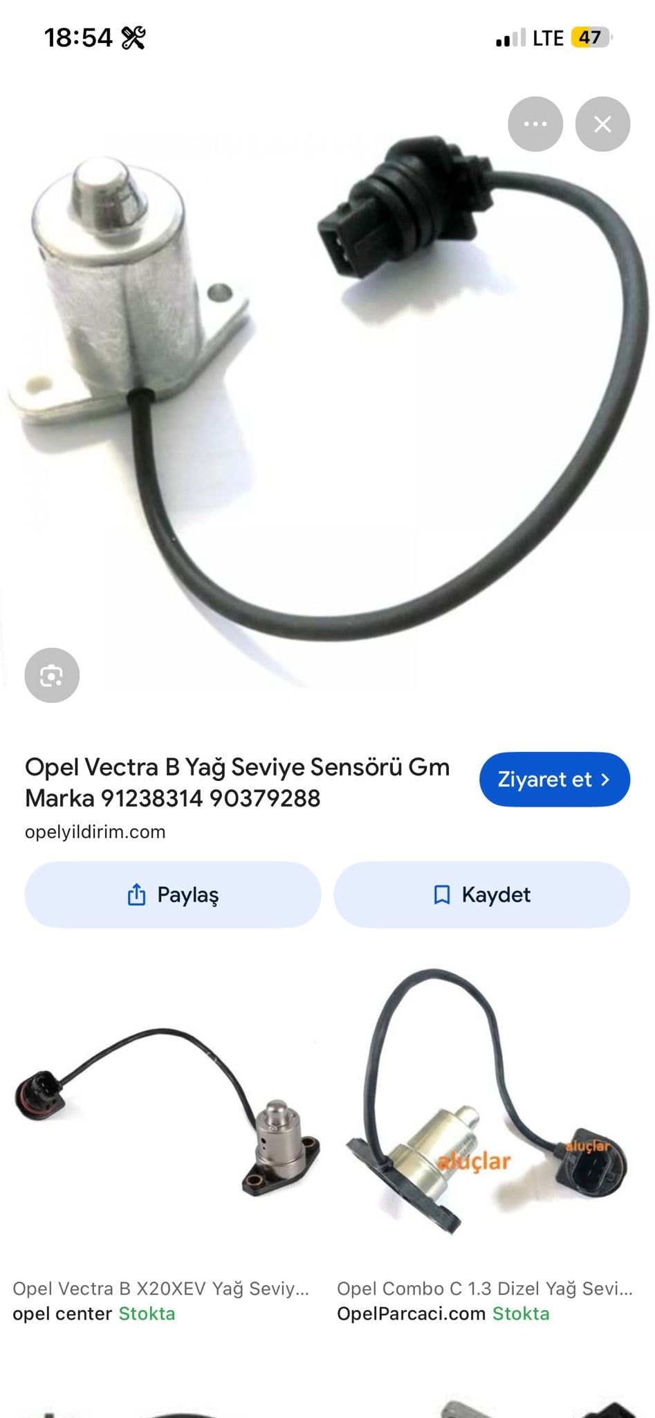 PSAOpel Vectra B Yağ Seviye Sensörü Gm Marka 912383147710 wp