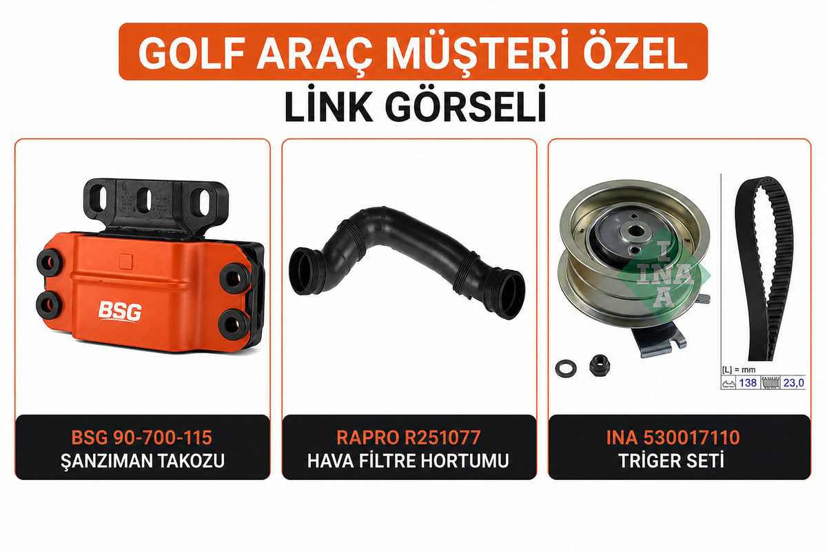 BSGŞANZIMAN TAKOZU + TRIGER SETI + HAVA FİLTRE HORTUMURAPRO R251077 - INA 530017110 - BSG 90-700-115