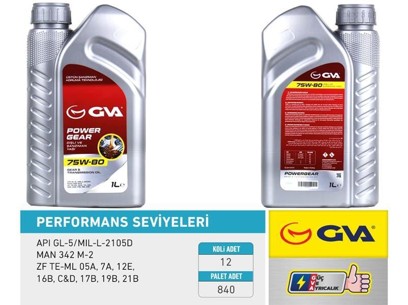 GVAŞanzıman Yağı 75W80 1Lt Apı Gl-5GVA 9920740