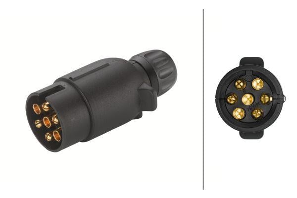 HELLASoket.12V.Pa Poliamit .Siyah.7-Kutuplu.Reisch/Sommer/WeiroHELLA 8JA005476001
