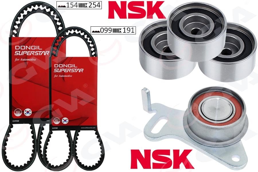 GVATriger Kayış Seti Eksantrik Seti Mıtsubıshı L200 2.5L 4D56t Dı-D Cr 4X2 4X4 Ka4t Kb4t 07-14 2 Kayış 4 Rulman 154X254 099X190 - KütüksüzGVA 59T8171