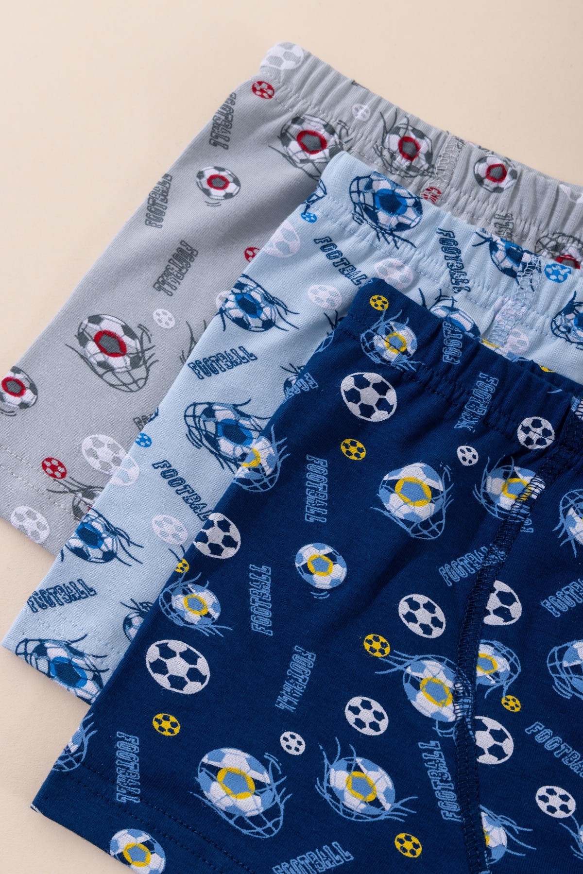 Erkek Çocuk Pamuklu Baskılı Rahat Kesim Likralı Boxer 3'lü Paket 3570 Renkli