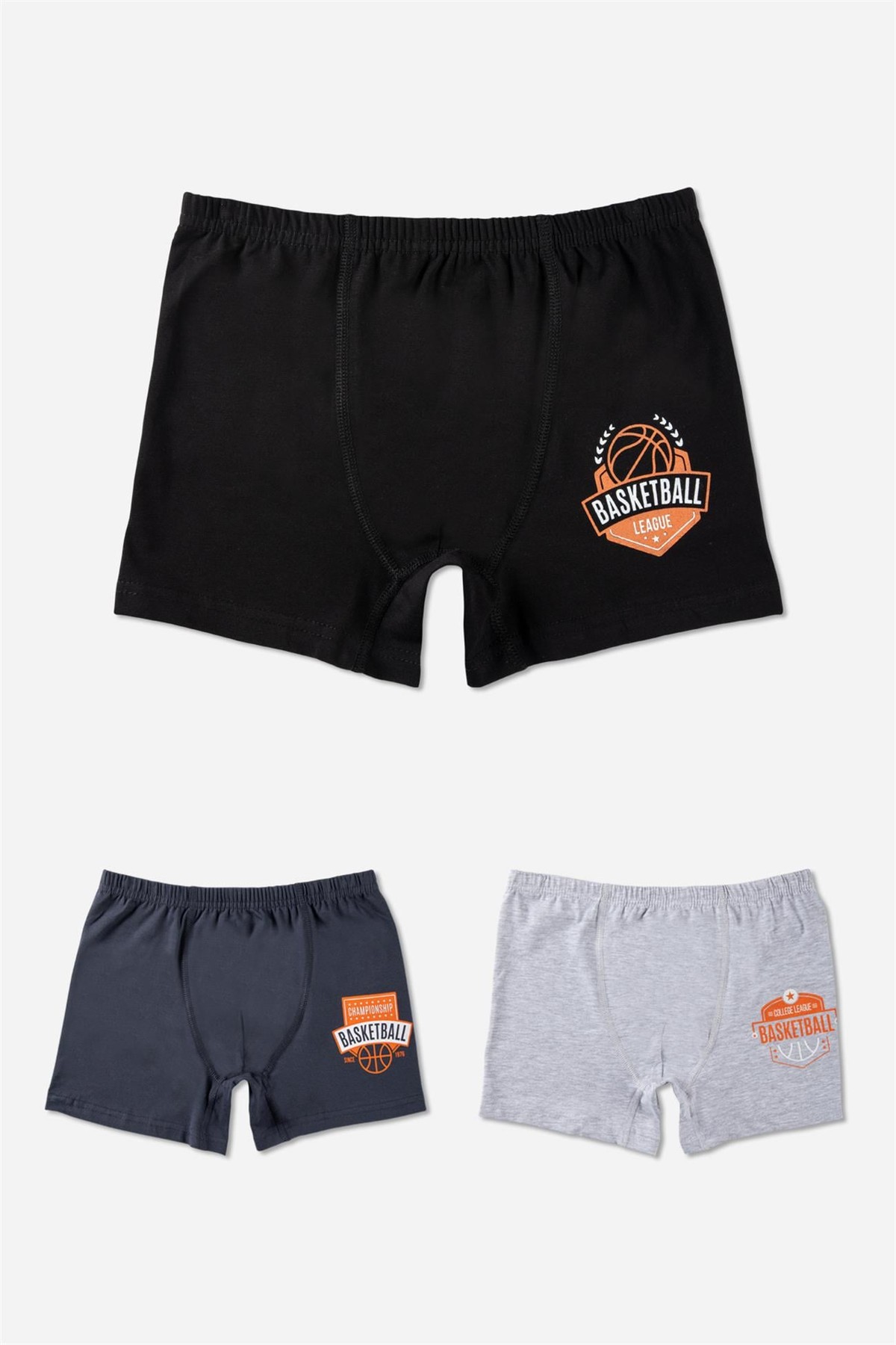 Baykar Erkek Çocuk Garson Boxer 3'lü Paket Renkli
