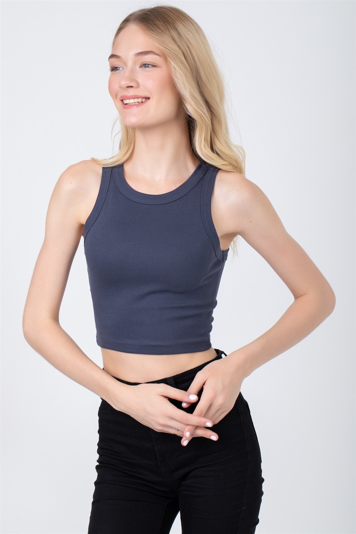 Baykar Kadın  Kaşkorse Crop Büstiyer Atlet 6105 Füme