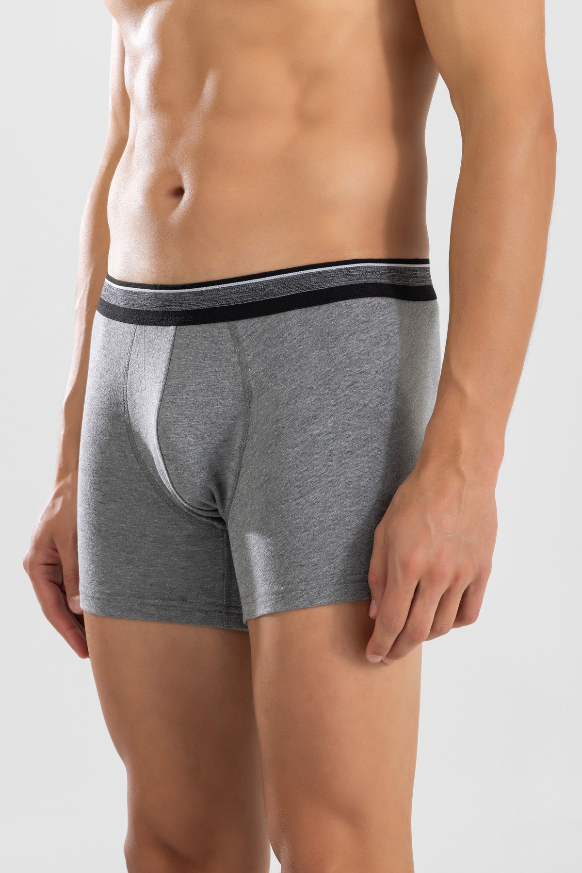 Erkek Compact Pamuklu Düz Boxer 1428 Gri