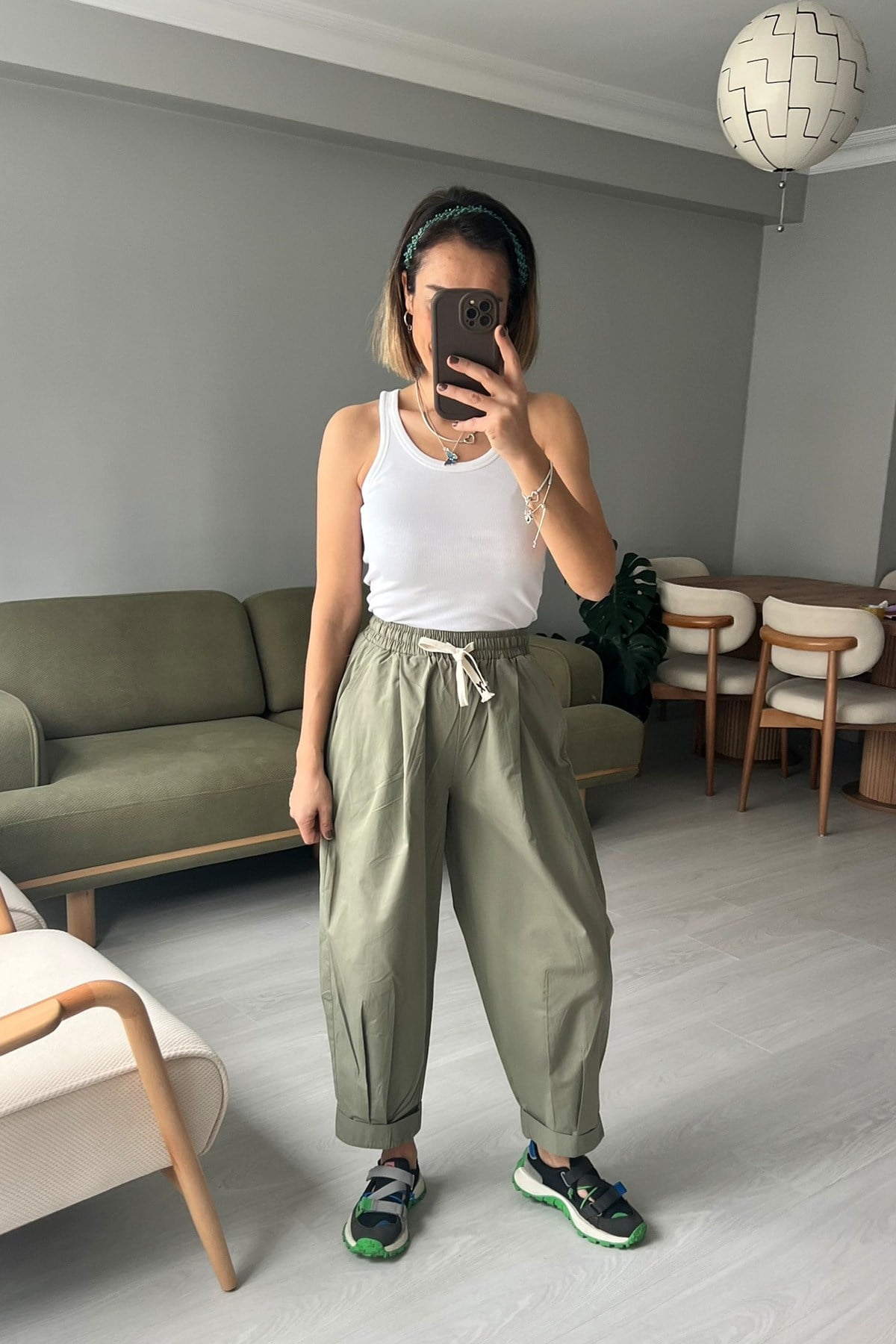 Beli Lastikli Bağcıklı Pantolon